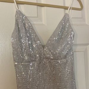 Fun silver sequin party dress